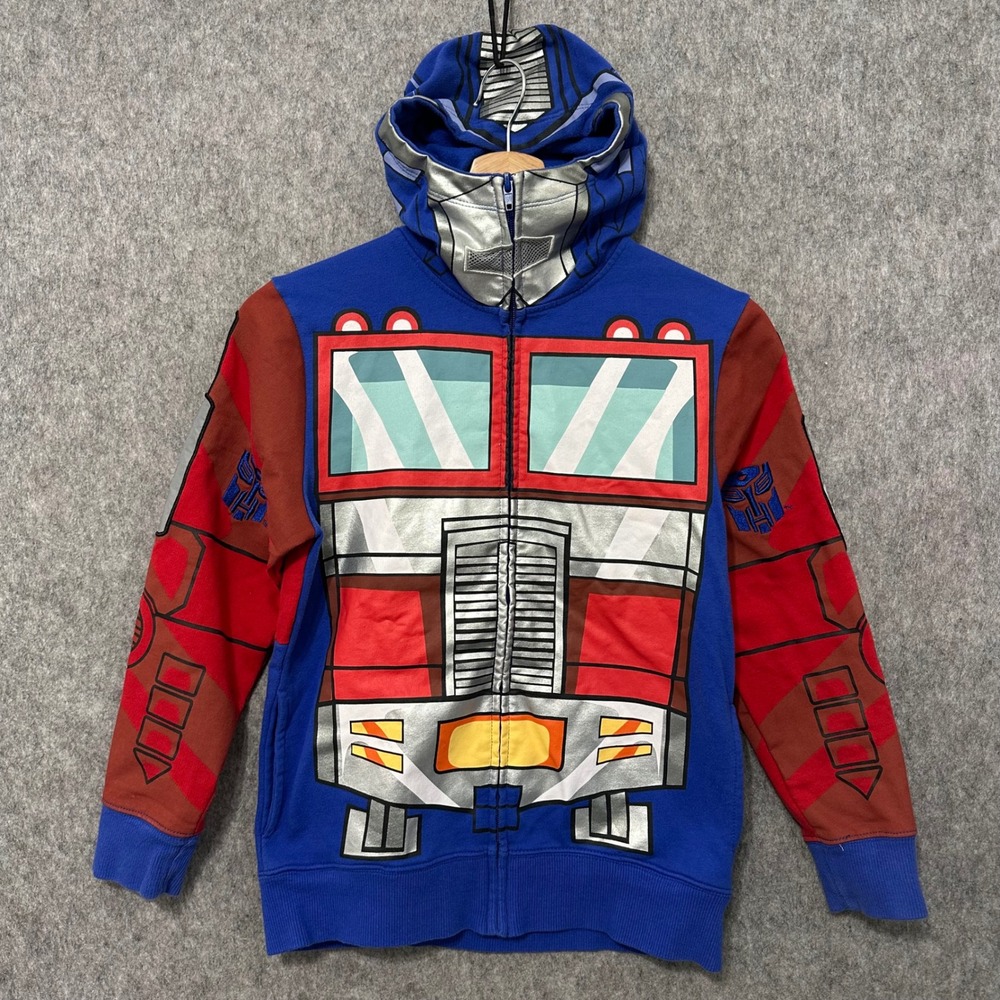 Universal Studios Transformers Hoodie Kids Medium‎ Optimus Prime Full Zip Mask